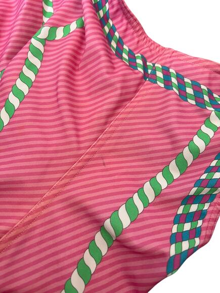 Hermes Alex Canoe-Print Jersey Swimsuit in Rose Pop - Picture 15 of 16